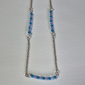 Handmade Blue Swarovski Crystal Necklace